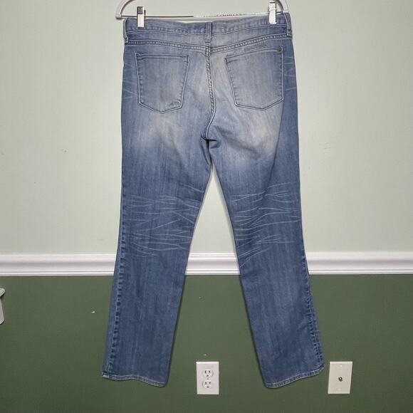 Y2K Gap Straight Leg Jeans Mid Rise Stretch Whiskers Stamped Faded Wash Blue  10 - Picture 7 of 12